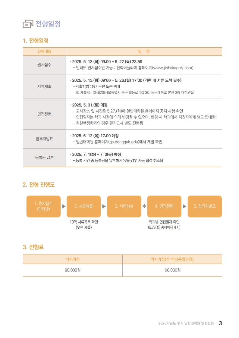 K2Web Wizard - [대학일자리플러스센터] 동국대학교 일반대학원 2025학년도 후기 일반전형 모집요강